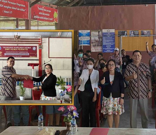 Perjanjian Kerja Sama antara Fakultas Ekonomi dan Bisnis UKDLSM dengan SMK Kema Perintis