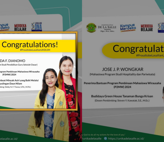 Dua Mahasiswa UKDLSM Menerima Bantuan Program Pembinaan Mahasiswa Wirausaha (P2MW) 2024