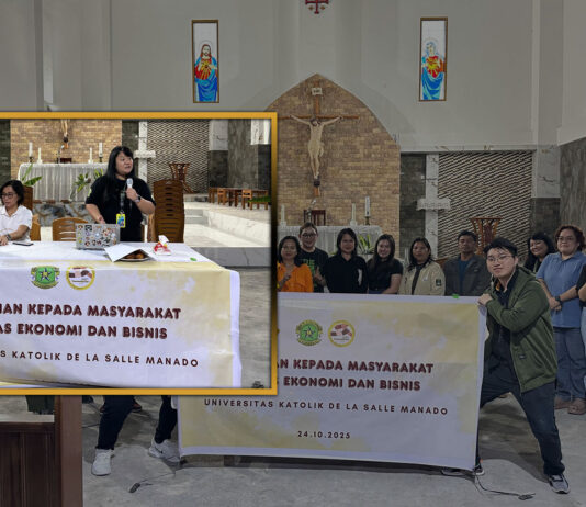 KEGIATAN PENGABDIAN KEPADA MASYARAKAT FAKULTAS EKONOMI DAN BISNIS UKDLSM DI GEREJA KATOLIK ROSA DE LIMA TONDANO