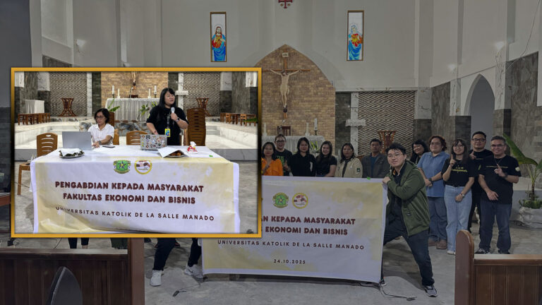 KEGIATAN PENGABDIAN KEPADA MASYARAKAT FAKULTAS EKONOMI DAN BISNIS UKDLSM DI GEREJA KATOLIK ROSA DE LIMA TONDANO