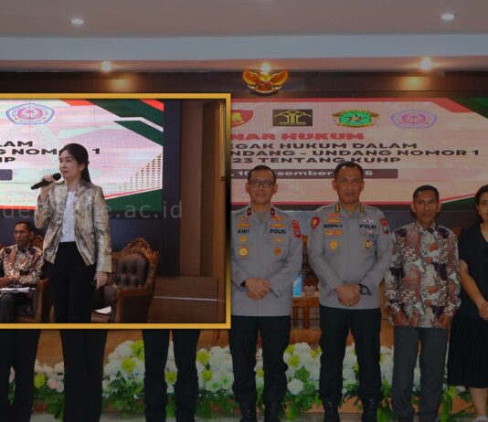 DOSEN FAKULTAS HUKUM MENJADI NARASUMBER DALAM SEMINAR HUKUM PERAN PENEGAK HUKUM DALAM PEMBERLAKUAN UURI NO.1 TAHUN 2023 TENTANG KUHP